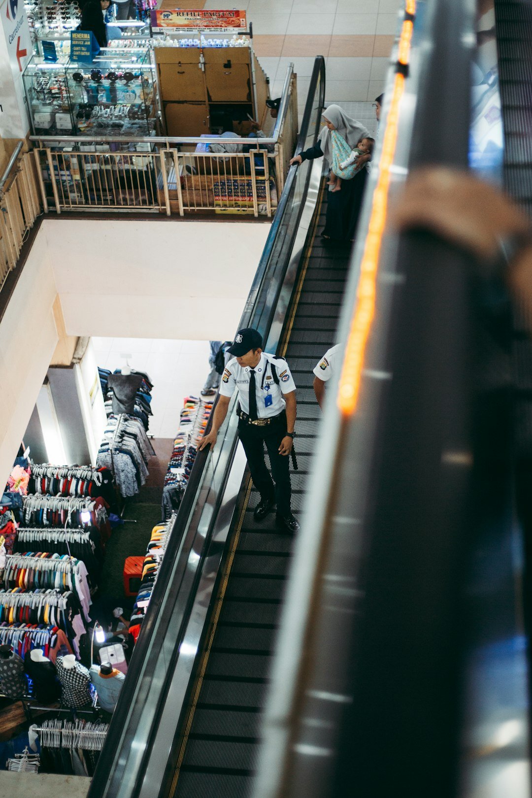 store detective monitoring shoppers